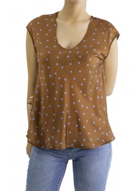 Blusa a pois con scollo a V